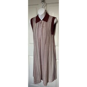 Escada Sport Dearl  Zip Collared Viscose Midi Dress Snake Print  Womens 36 US S